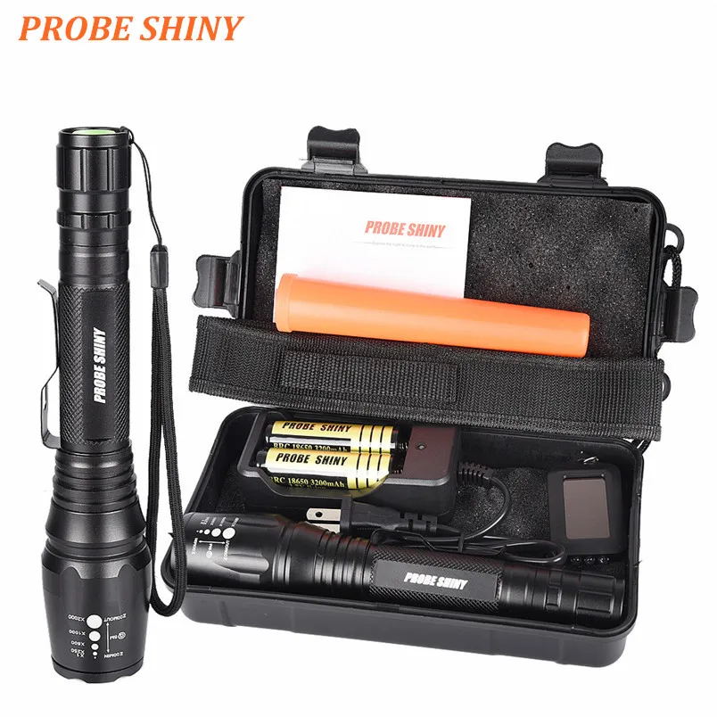 

Waterproof!High Power!! X800 XM-L T6 LED Flashlight Zoom Tactical Military Super Focus Torch Camping light 18650 NRJ30