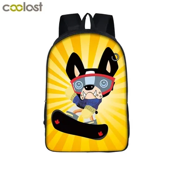 

Cartoon Dog Tiger Backpack School Bags for Boys Girls Monkey Skateboard Schoolbag Children Book Bag Teen mochila Functional Bag