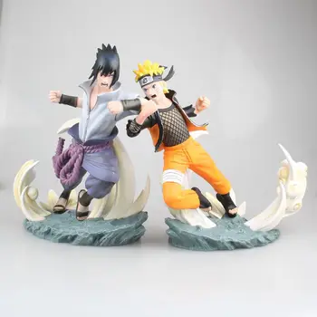 

Anime Figure 26CM Naruto Shippuden Naruto Sasuke Fighting Version PVC Figure Model Toys Doll Gift