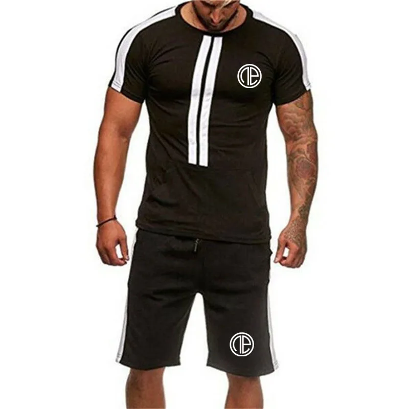 Мужские баскетбольные майки набор быстросохнущие дышащие спортивные рубашки и короткие брюки плюс размер тренировочные майки для спортзала костюмы Спортивная одежда - Цвет: Черный