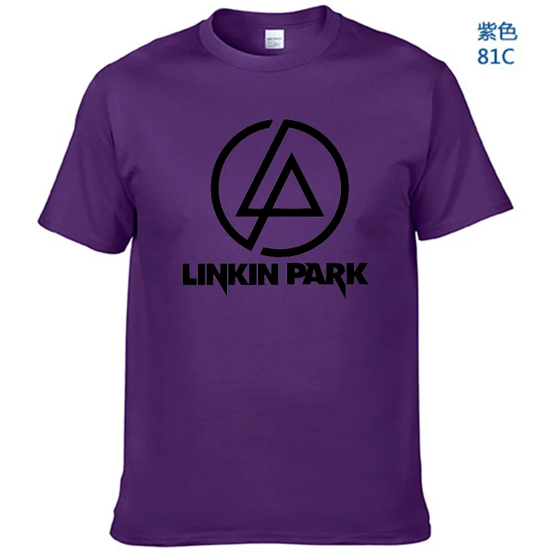 Летняя модная мужская футболка Lincoln LINKIN Park, хлопковая брендовая одежда Linkin, короткие топы, футболки - Цвет: Purple-B