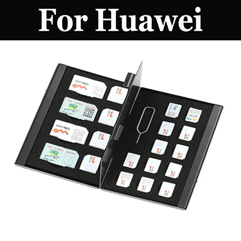 21 in 1 Card Holder Storage Box Nano Card Case Protector Aluminum For Huawei Y3 Y3 II Y3 II 4G Y5 Y5 II Y6 II Y6 Prime Y9