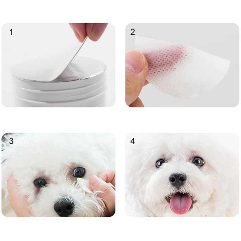 Pet EAloe экстракт глаз слеза влажные салфетки для собак кошек безопасно очищает пятна от слез полотенца для домашних собак втулки 120 шт