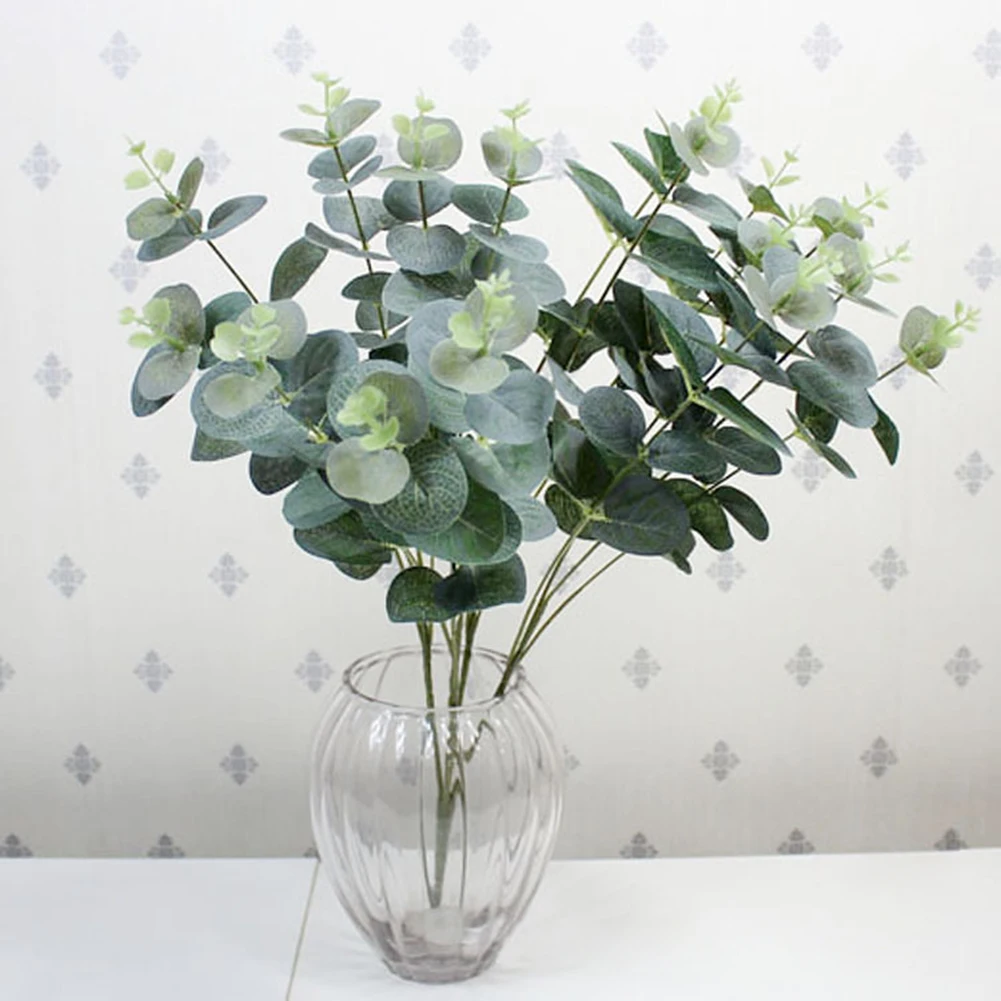 Искусственный эвкалипт завод 1 букет Искусственные пластиковые зеленые ...