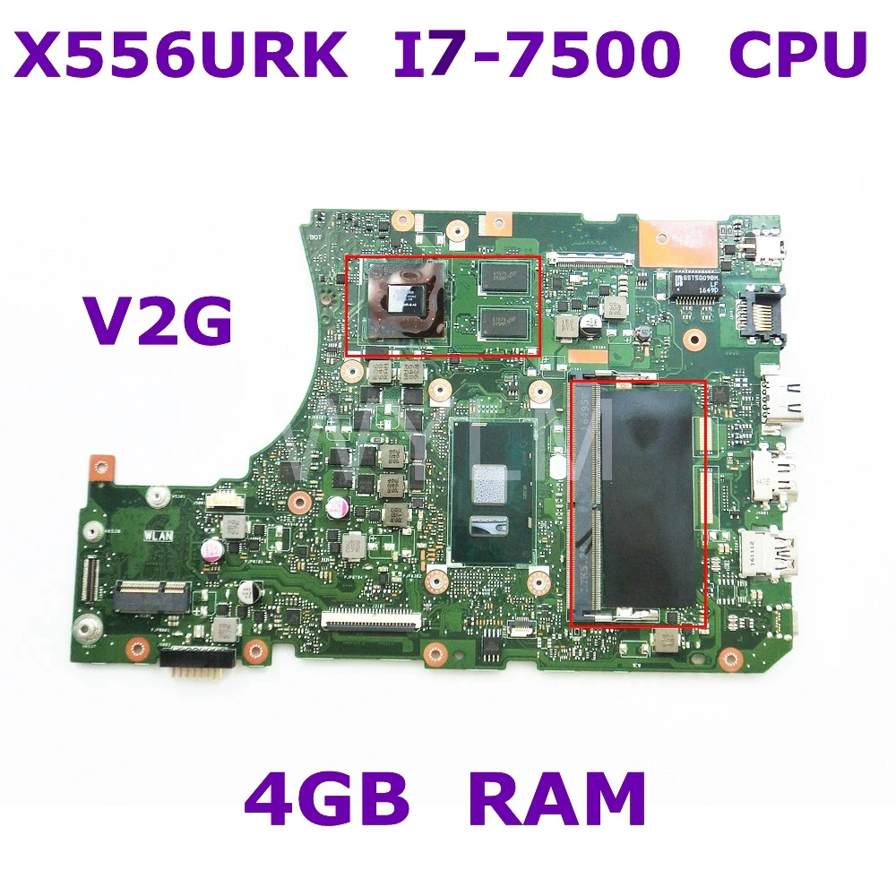 X556URK MB. _ 4G/I7-7500U/AS V2G 90NB0BF0-R00090 Материнская плата Asus X556UV X556U X556UR ноутбука 100%