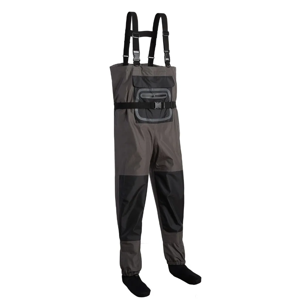 

New Style Fly Fishing Waders Stocking Foot Chest Waders Including Fishing Cap Breathable Waterproof Fishing Waders