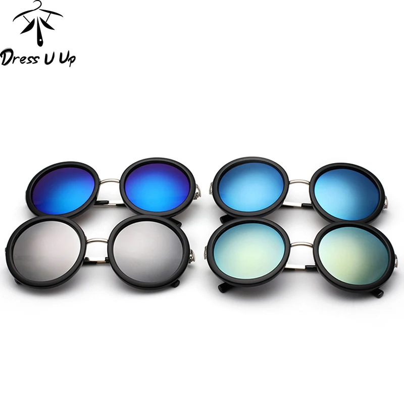 Beli Dressuup Baru Retro Round Kacamata Wanita Merek Desain Vintage Berjemur Kacamata Perempuan Lapisan Oculos De Sol Gafas Lunette De Soleil