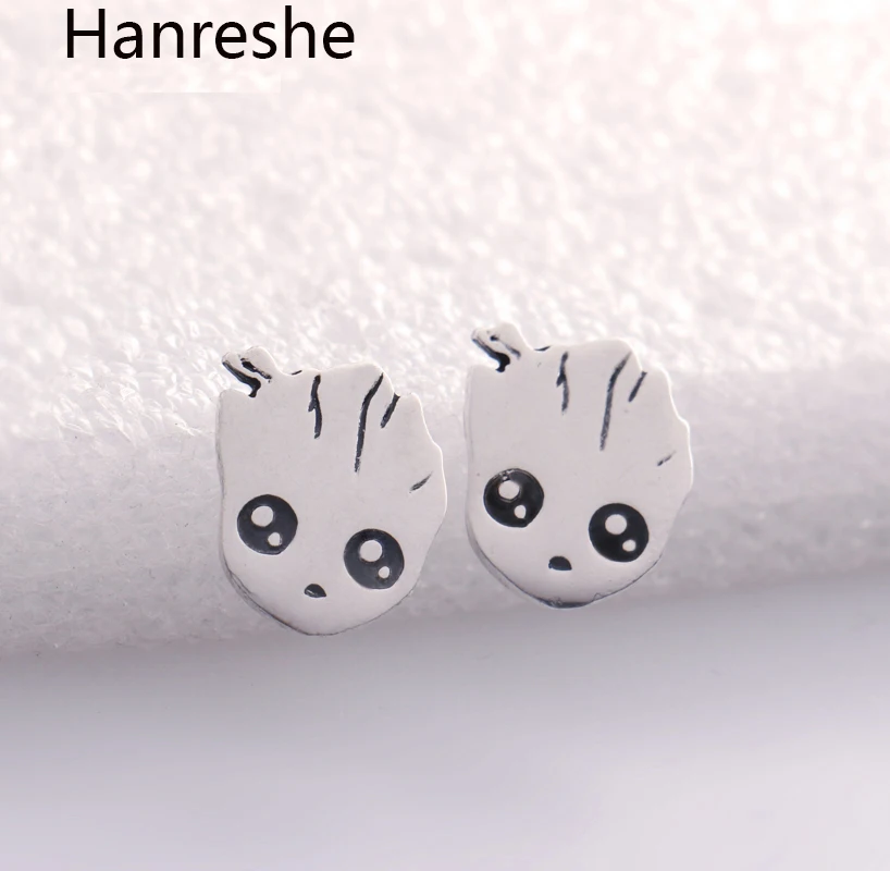 HANRESHE фильм стражи Галактики Серьги детские Грут серьги-гвоздики для девочек Мстители 3 косплей ювелирные изделия