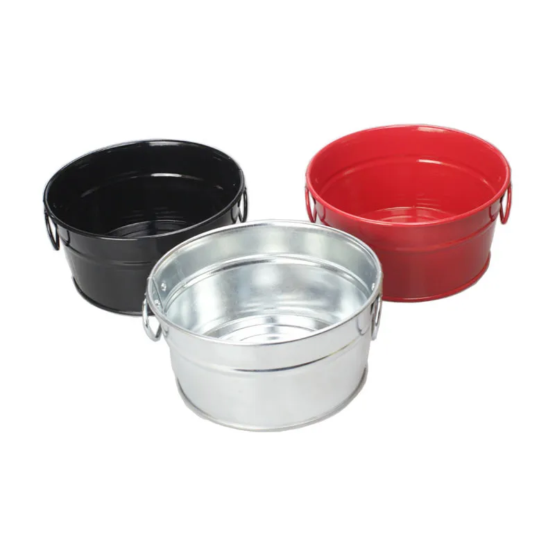 Creative Stainless Steel Fries Barrel Snack Barrel Fried Chicken Korean Black Western Restaurant Tableware Seafood