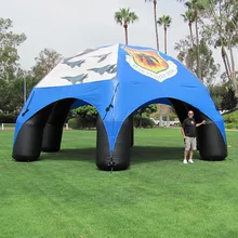 Напрямую поставка 8 м диаметр синяя надувная палатка-паук