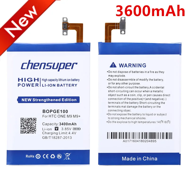 100% Оригинальный аккумулятор chensuper 3600 мАч BOPGE100 B0PGE100 для HTC ONE M9 + M9W One Plus M9pt Hima Ultra 0PJA10