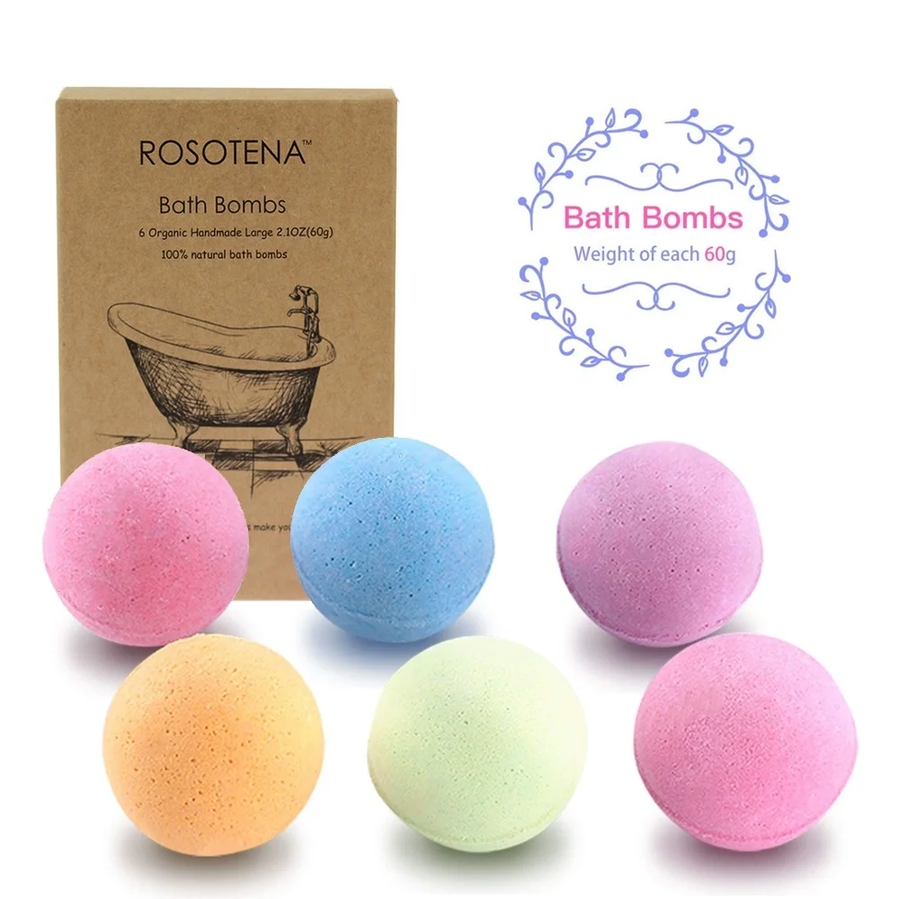 6pcs Bath Bombs Gift Set Handmade Large Bath Fizzy Organic Essential