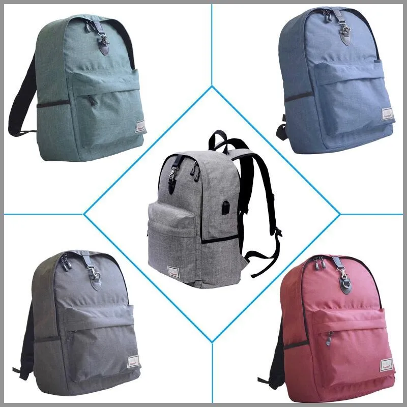 2018 Senior high school USB charging laptop backpack multi function