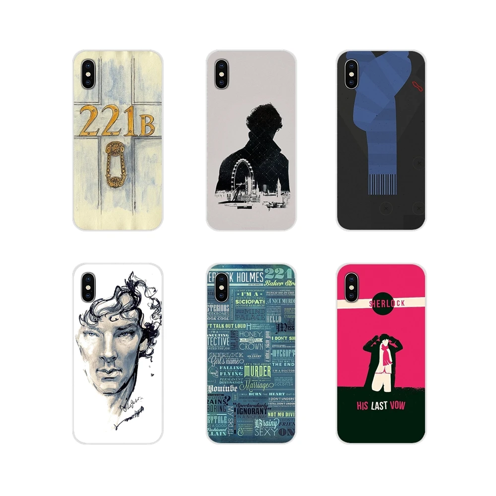 Прозрачный мягкий чехол для Samsung Galaxy S3 S4 S5 Mini S6 S7 Edge S8 S9 S10 Lite Plus Note 4 5 8 9 Шерлок