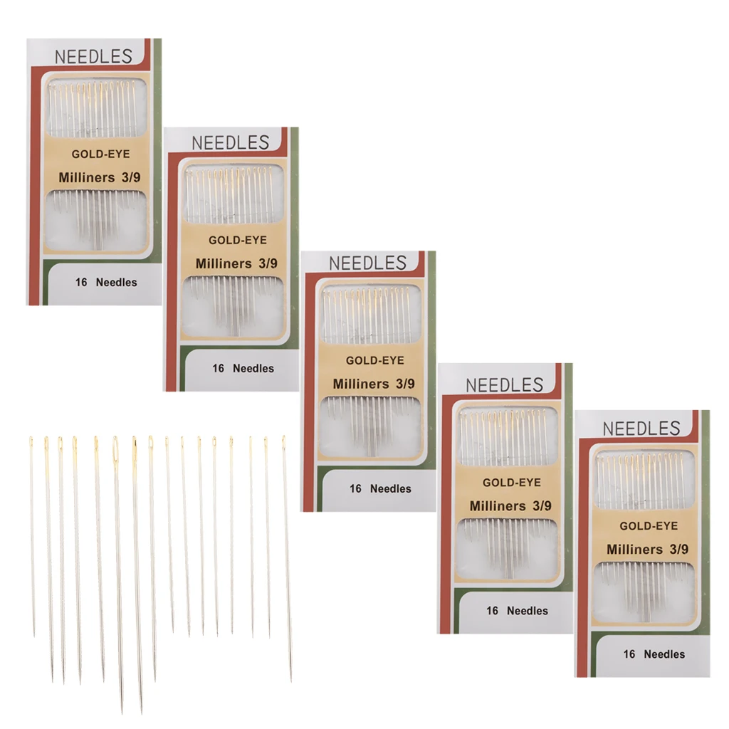 80pcs Useful Hand Sewing Stitches Needles Self Threading Easy to Thread Pins
