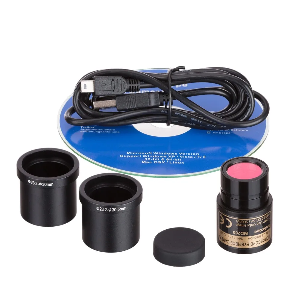 AmScope 2.0 Mega Pixel Still Photo &ampampamp Live Video Microscope Imager USB Digital Camera 2MP MD200 | Инструменты