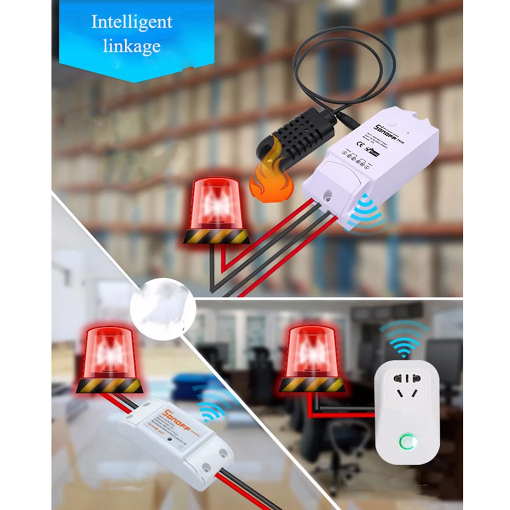 Sonoff TH10/TH16 умный переключатель Wi-Fi контроллер с температурным датчиком и водонепроницаемым контролем влажности домашняя Автоматизация