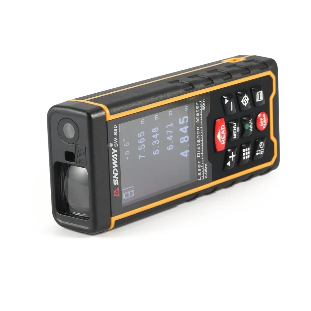 

SNDWAY 80M 120M Handheld Laser Distance Meter Range Finder LCD Laser Tape Measure Distance Tool Rangefinder