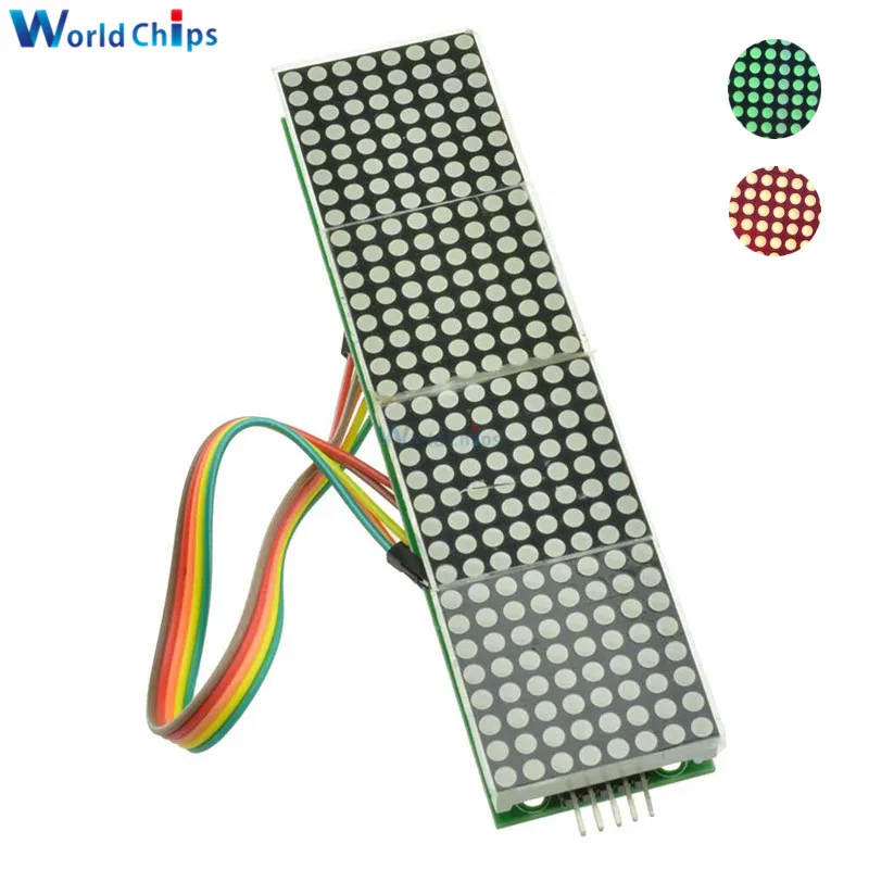 Red/Blue/Green MAX7219 Microcontroller 4 In 1 Display LED Dot Matrix Module 