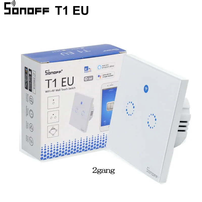 Sonoff T1 EU 1 2 Gang Wifi смарт переключатель умный дом автоматизация 433 МГц