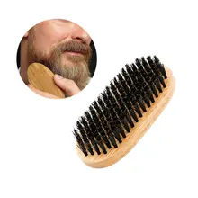 Набор для бритья для мужчин, эллиптическая форма, натуральные волосы, очень длинные щетинки, укладка бороды, Расческа с удобной деревянной ручкой, оранжевый