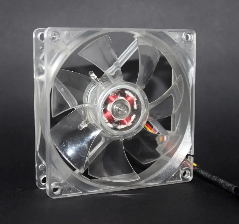 Прозрачный 9025 90mm fan/9 см 4-pin/Трехконтактный выключатель контроля температуры две шарикоподшипники Процессор охлаждения шасси вентилятор