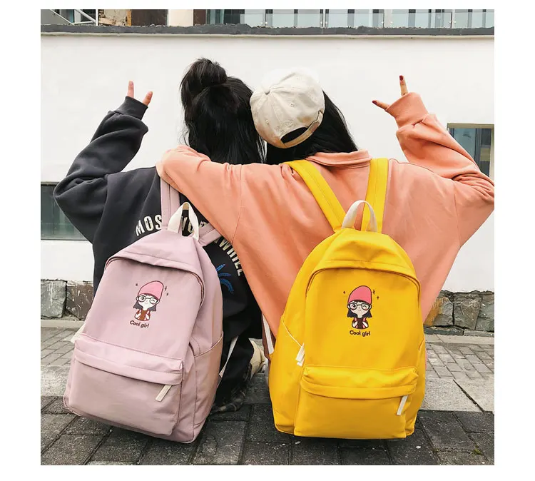 Janespri Cute School Bags for Teenage Girls Waterproof Nylon Embroidery Backpack Female Backpack Travel Bag School Mochilas New_33