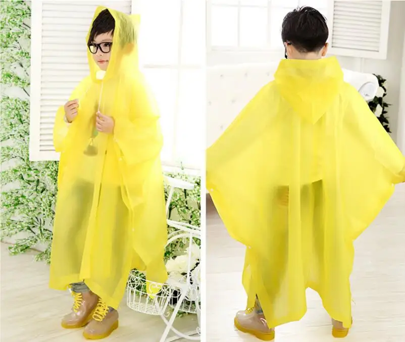 12.Children Poncho Rain Waterproof student Boys girls long Raincoat Transparent Kids Rain Coat Cover Kids Rainwear Camping