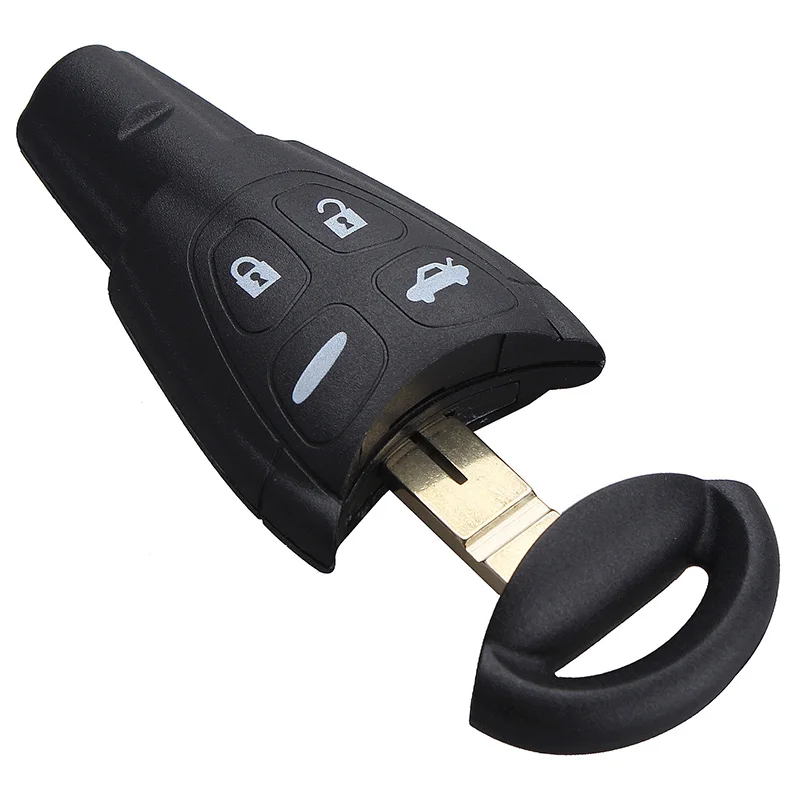1pcs Car Styling 4 Button Remote Key Fob Shell Case + Key Blank Replacement for SAAB 9-3 93 2003 2004 2005 2006 2007 2008 2009