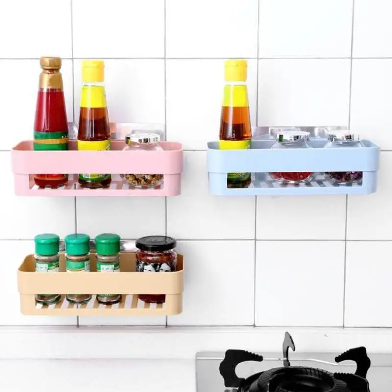 

Plastic Sink Drain Shelf Bathroom Kitchen Storage Hanging Rack Adhesive Storage Holder Basket Bathroom Kitchen Organizer