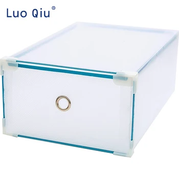 

Metal wrap drawer shoe box translucent thickened plastic shoes finishing box for men and women