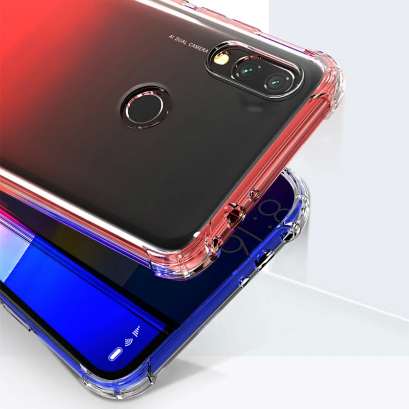 

Case For Xiaomi Redmi 7 Redmi Note7 Phone Protection Transparent Clear Case Shockproof Anti fall Luxury Silicone Cover Shell Bag