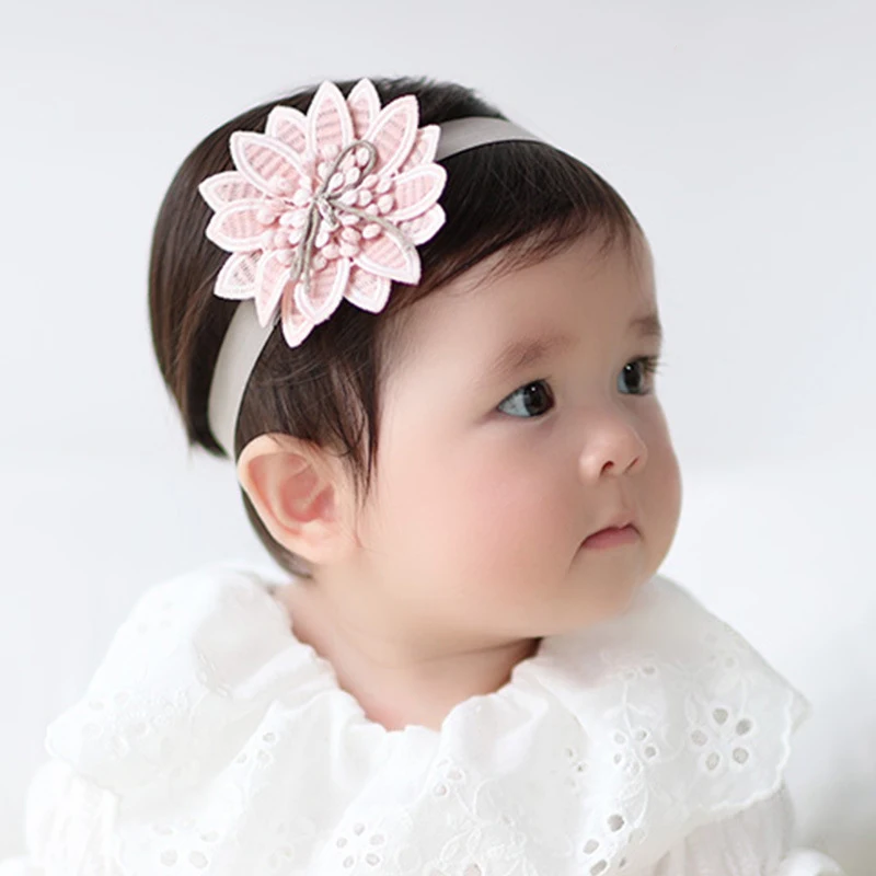 Hair Accessories Turban Toddler Lace Hair Band Baby Headband Headwear Bow Pearl 