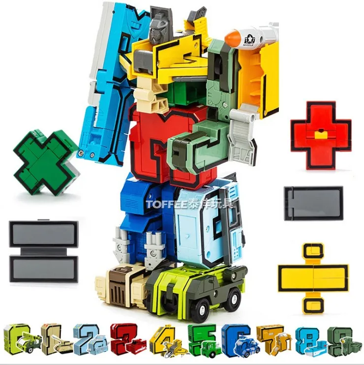 

15PCs Number Robot Transformation Alphabet Dinosaur Robot Animal LegoINGs Figures City Educational Building Block Model Kids Toy