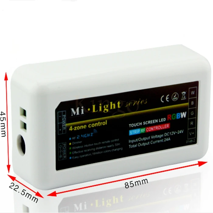 

Milight 2.4G wireless 4 Zone wifi RF dimmer mi.light remote Controller for 5050 3528 3014 RGBW RGB RGBWW strip light