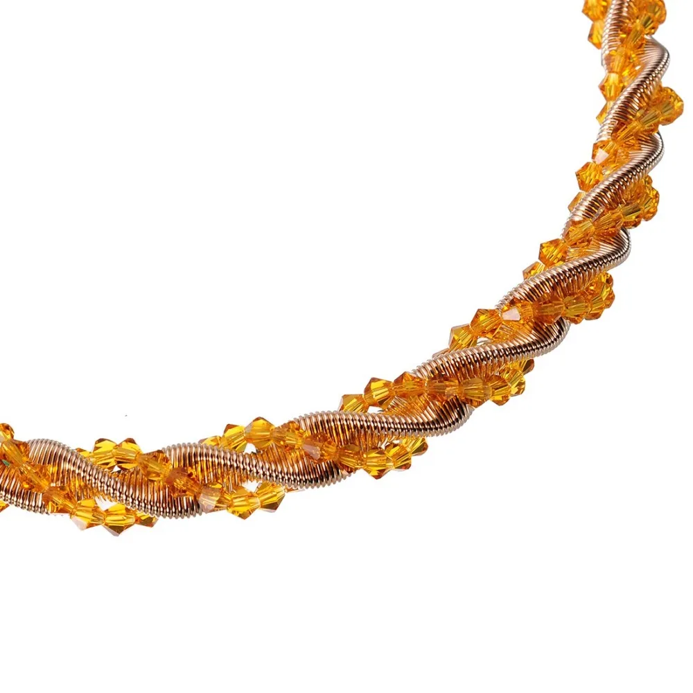 Модное винтажное плетеное ожерелье с цепочкой, 5 цветов, популярные Плетеные Подвески для офисных леди