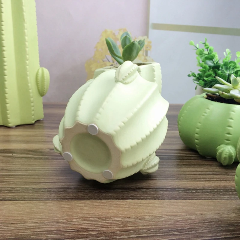 Зеленое керамическое украшение цветочный горшок Сад Крытый сеялка машина кактус цветочный горшок контейнер