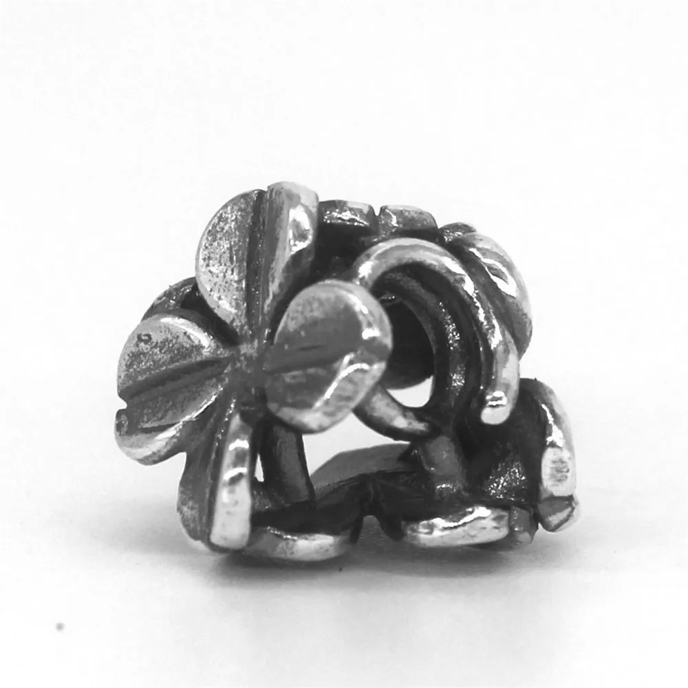 Ювелирное изделие из натуральной 925 пробы серебряного цвета, очаровательный браслет с клевером, европейский браслет 3,0 мм