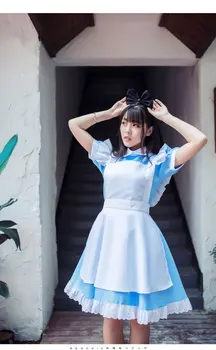 

Anime Maid Cosplay Costume Anime Show Blue Cute Lolita Dress