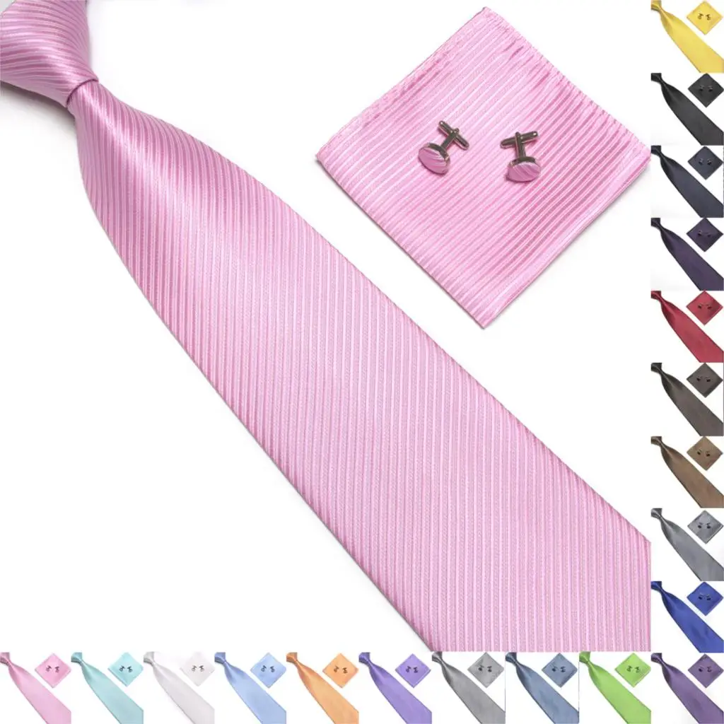 

2017 Comfortable 20 Colors Casual Slim Plain Mens Solid Skinny Neck Party wedding Tie Necktie Tie Hanky Cufflink Set Hot Sale