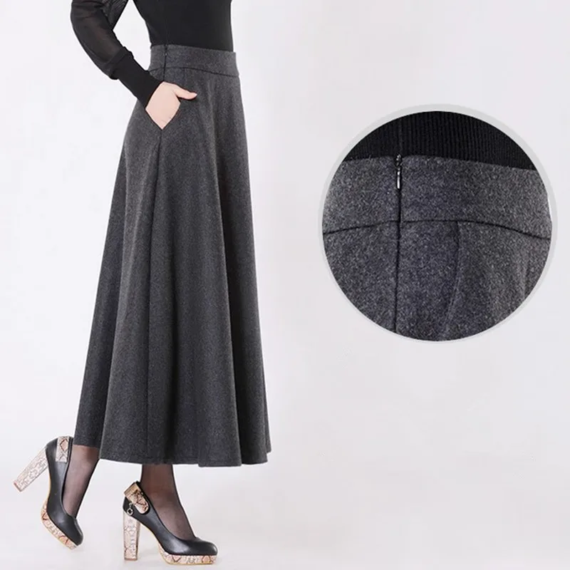 Free Shipping 2023 New Long Maxi Thick A-line Skirts For Women Plus Size XS-10XL Customer Made Winter Woolen Skirts Warm free shipping glitter vinyl for heat transfer heat press cutting plotter made in south korea 1 sheet 50cmx25m film