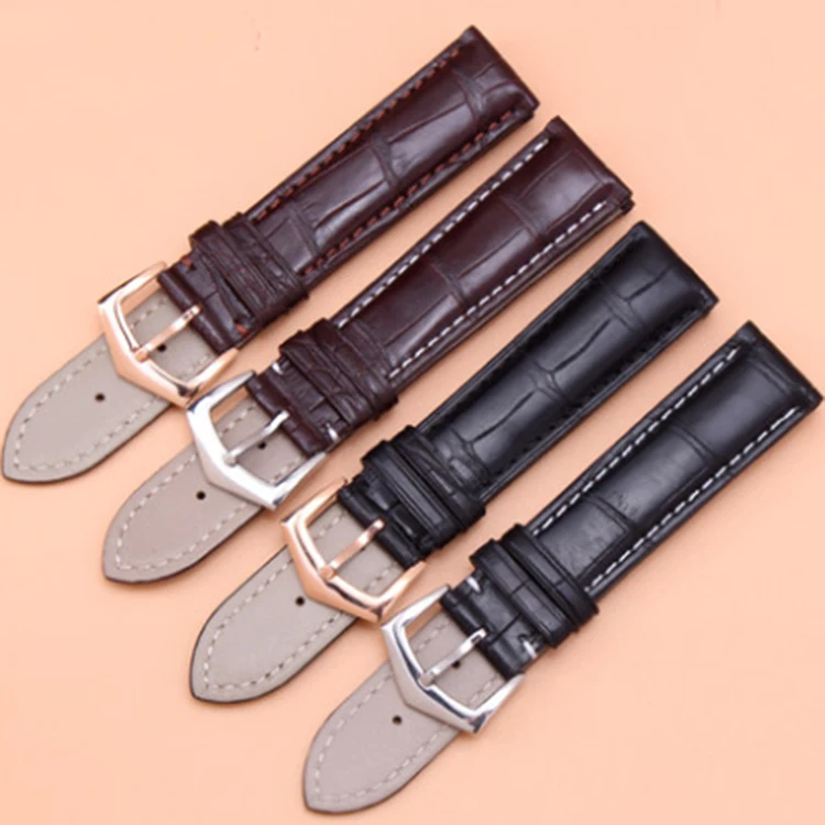 Luxury Brand Style Alligator Leather Watchband metal Buckle Straps Bracelet For men Wristwatch Accessories 18mm 19mm 20mm 22mm watchband snake leather waterproof watches straps men fashion accessories bracelet 18mm 19mm 20mm 21mm for ar watchband