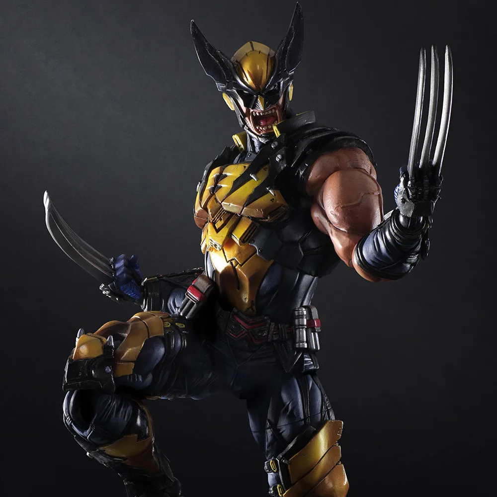 26cm Play Arts X-MAN Super Hero Wolverine PVC Action Figure Resin Collection Model Toy Gifts  (7)