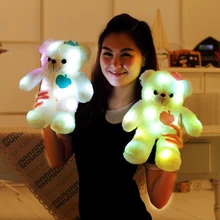 38CM LED Light Bear Plush font b Toys b font Illuminated Flashing Plush Bear Doll Throw