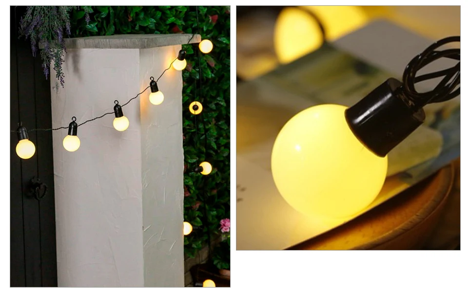 Connectable Vintage Festoon Ball LED String Lights Christmas Fairy Holiday Lights Decoration For Garden Outdoor Party Garland (14)