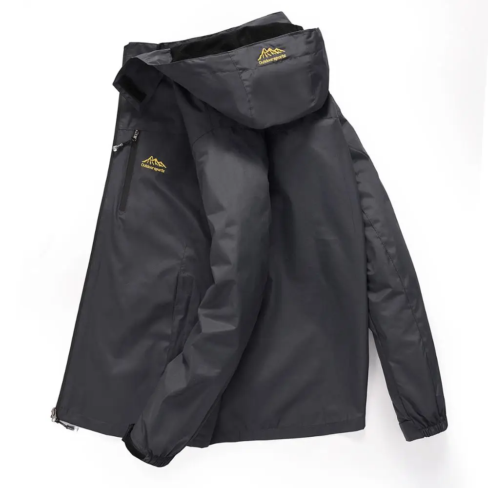

2019 Spring Autumn outdoor Sports Windbreaker Men Plus Size Camping Hiking Rain Waterproof Jacket SoftShell Fishing Coats 4XL
