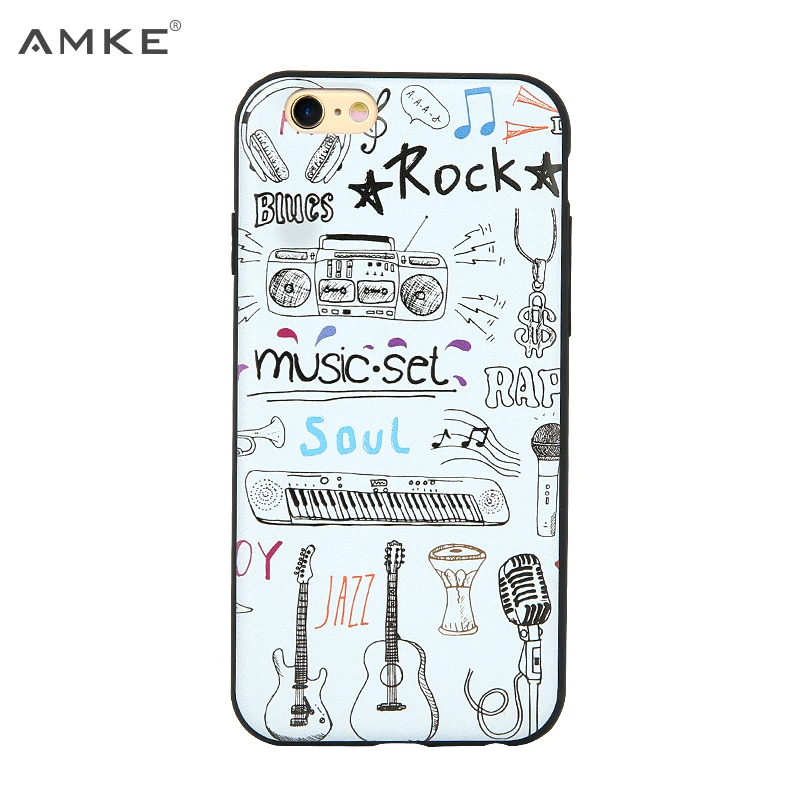 AMKE мобильный телефон Ультратонкий ТПУ case для iphone 6/6 s/6 плюс/6 s plus с rock феи шаблон
