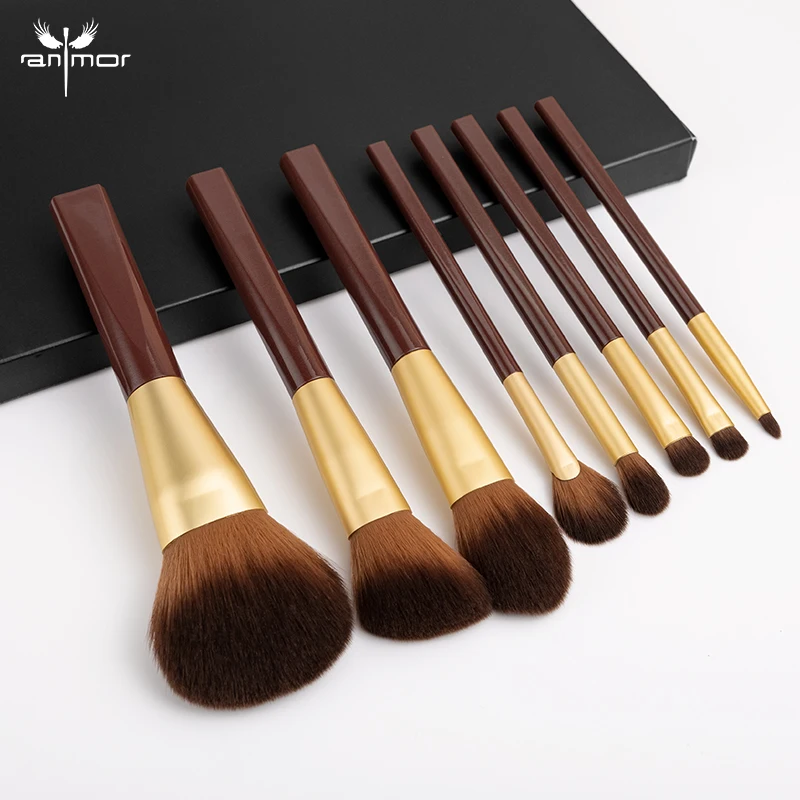 

New ANMOR 8Pcs Makeup Brushes Set Powder Blush Highlighting Eyeshadow Make Up Brush Cosmetic Tool Kit Recommend Brochas