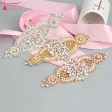 3 Цвета хрустальный Пояс украшения горный хрусталь жемчужный пояс невесты аксессуары с из ленты ZA025