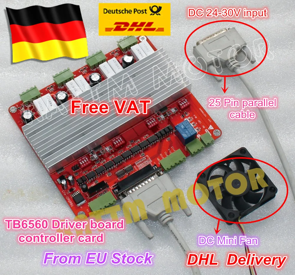 Pilote de moteur pas à pas 4 axes TB6560, Interface de contrôleur CNC type V